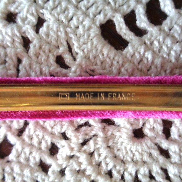 Leif Erikson Velvet Hair Barrette France Luxe Hair Accessory Bright Pink EUC - Picture 3 of 6